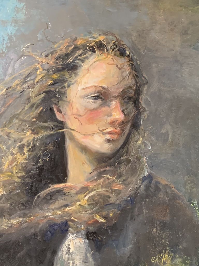 Wild is the Wind — original oil painting by Carol D'Arcy. 60×50cm. © Carol D'Arcy.